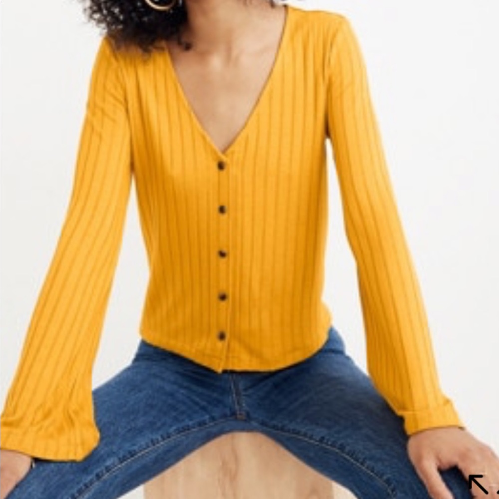 Madewell Mustard Button-Up Top
